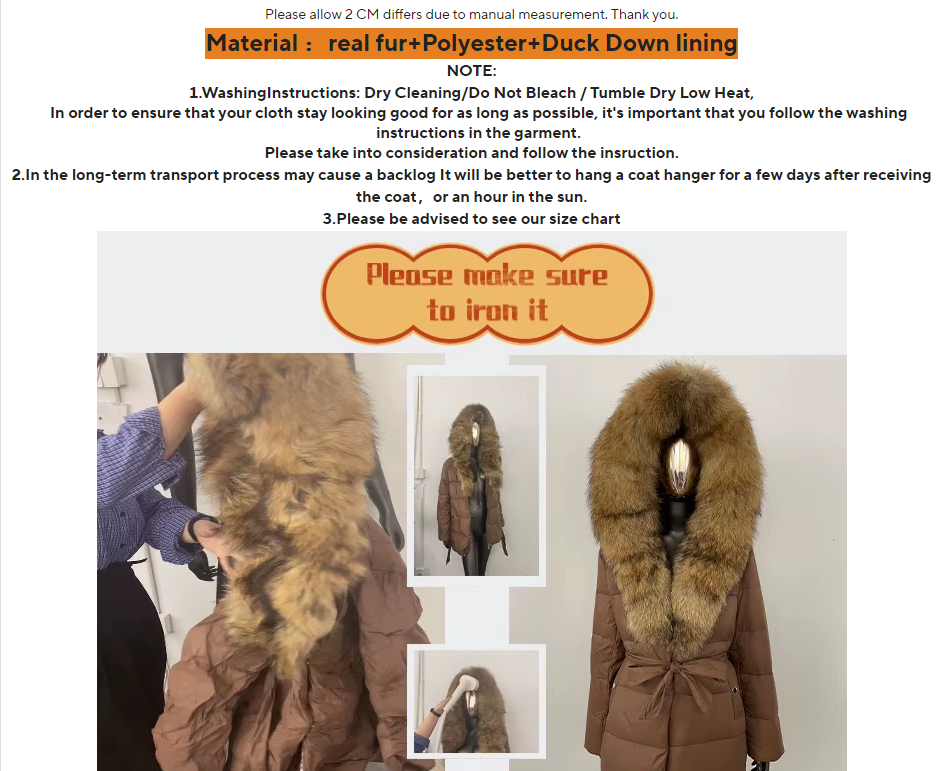 Luxury Fashion miu Winter Down Jacket Lightweight Women Big Natural Fox